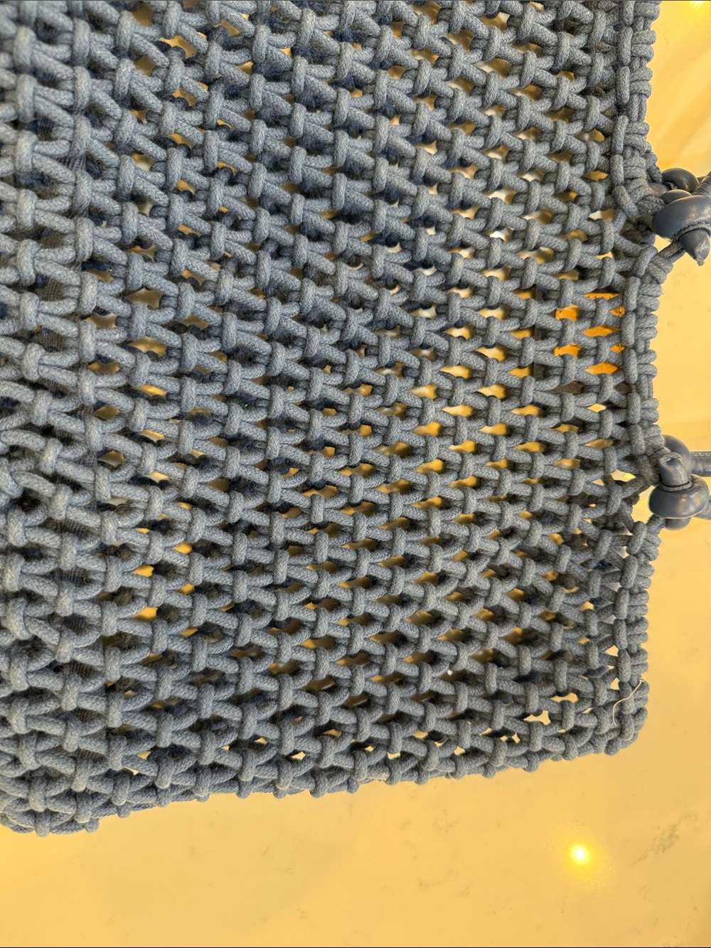 Clare V Blue Knotted Macramé Tote - Picture 3 of 8